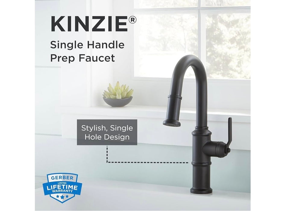 Gerber D150537BS 1H Kinzie Prep Faucet, Satin Black  (new)