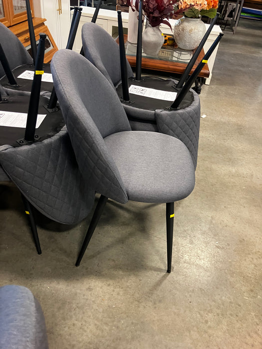 Light Grey Fabric Upholstered Dining Chair (Used)