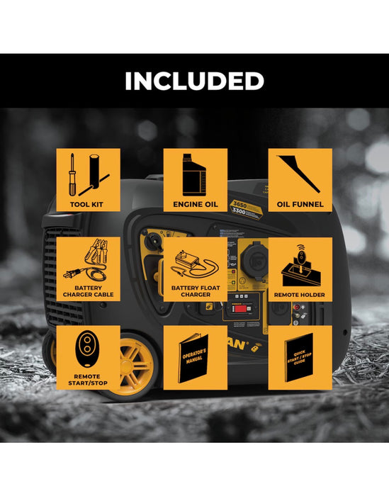 FIRMAN 3650/3300 Watt Remote Start Inverter Portable Generator CARB and cETL Certified