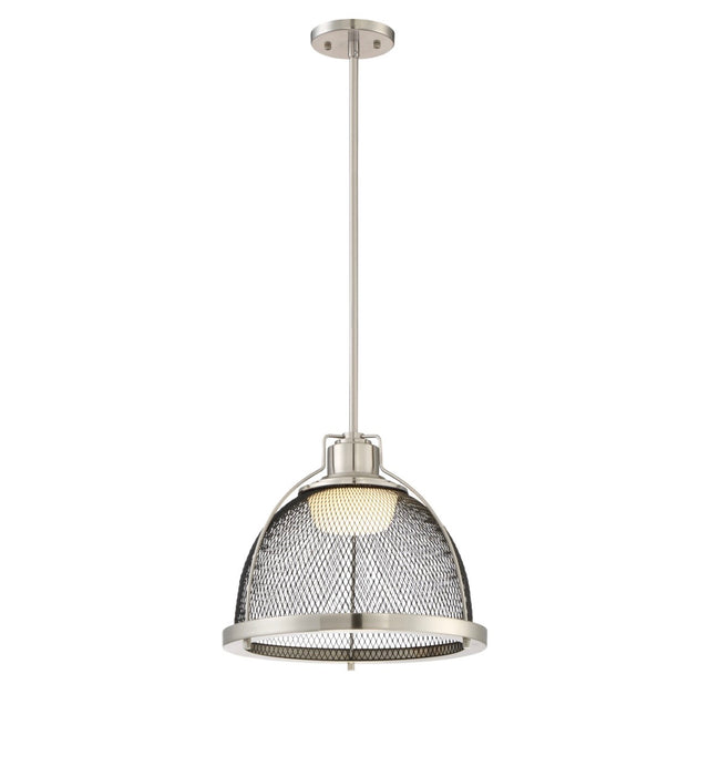 Tex 1-Light LED 13.5” Pendant Brushed Nickel and Black (new)