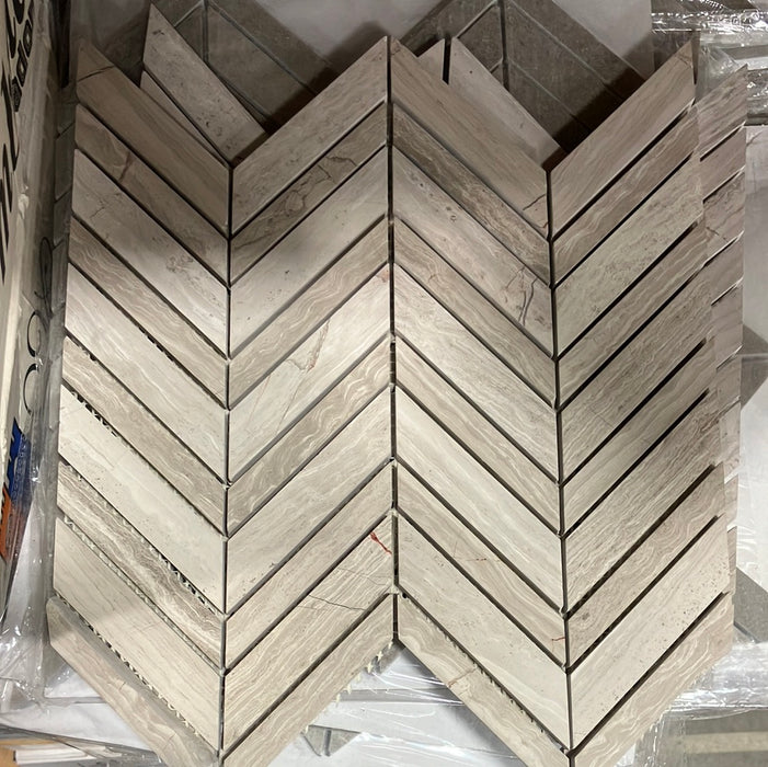 Herringbone Pattern Grey Stone Tile