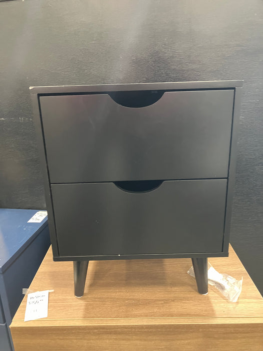 Matte Black 2-Drawer Nightstand