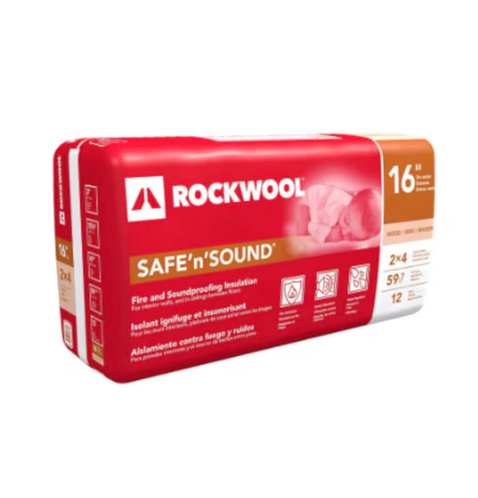 ROCKWOOL 3-inch Safe'n'Sound - 2x4 Wood Stud, 16 inch o.c. - 59.7 sq ft (15.25 inch x 47 inch x 3 inch) (new)