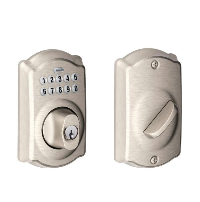 Schlage Camelot Satin Nickel Electronic Deadbolt Keyless Entry Keypad Rated AAA (new)