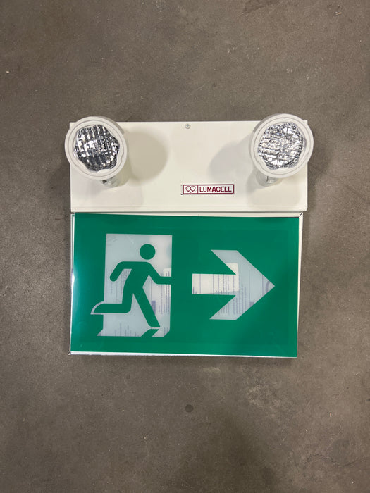 Lumacell Running Man Exit Sign with Emergency Lights
