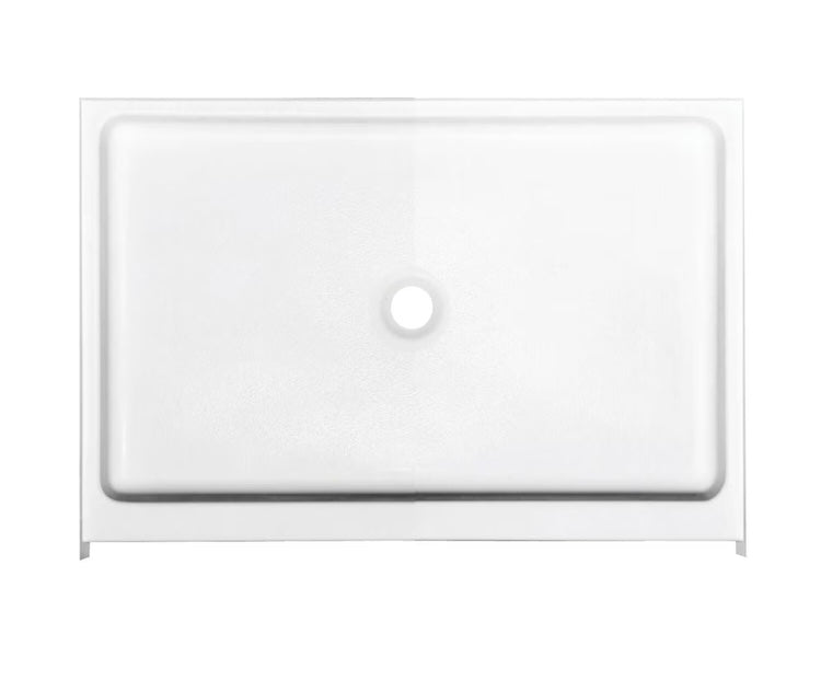 MAAX Alaska 60L x 32W x 7H Rectangular Centre Drain Fibreglass Shower Base Pan in White (New)