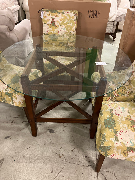 Glass top dining table (used)