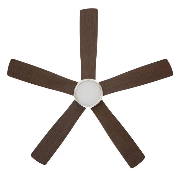 Fanelee 54-inch Indoor Brushed Nickel Smart Ceiling Fan with CCT Integrated LED Light Kit & Remote Powered by Hubspace