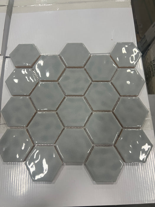 Ice Grey Honeycomb Mosaic Tile (new)