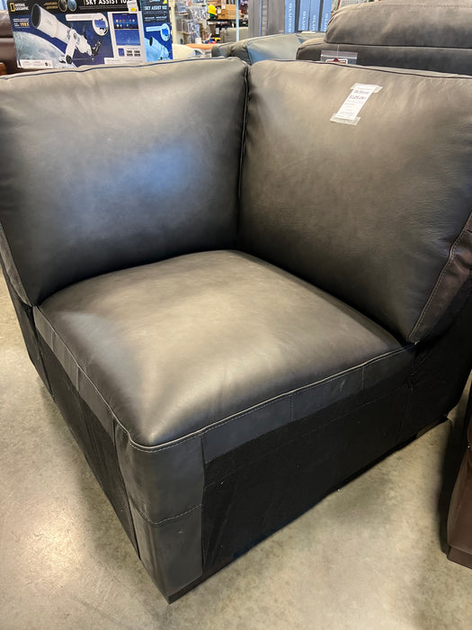 Grey Leather Corner Chair Couch Piece (new)