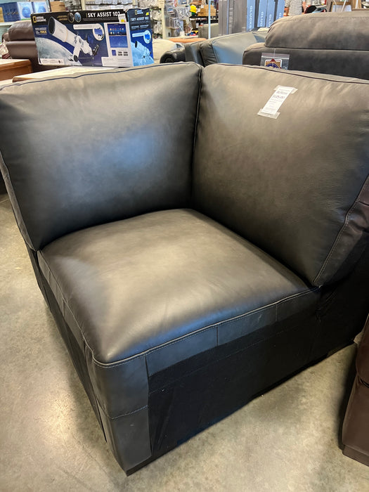 Grey Leather Corner Chair Couch Piece (new)