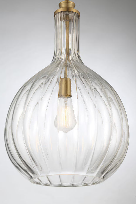 Savoy House Brandon 1-Light Pendant in Warm Brass (New)