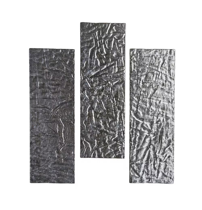 LuxySplash Weathered Charcoal Textured Glass Subway Wall Tile 4" x 12"