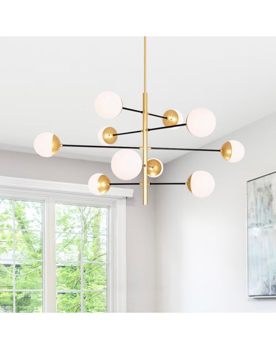 CWI Lighting Compass 10 Light Medallion Gold Chandelier (new)