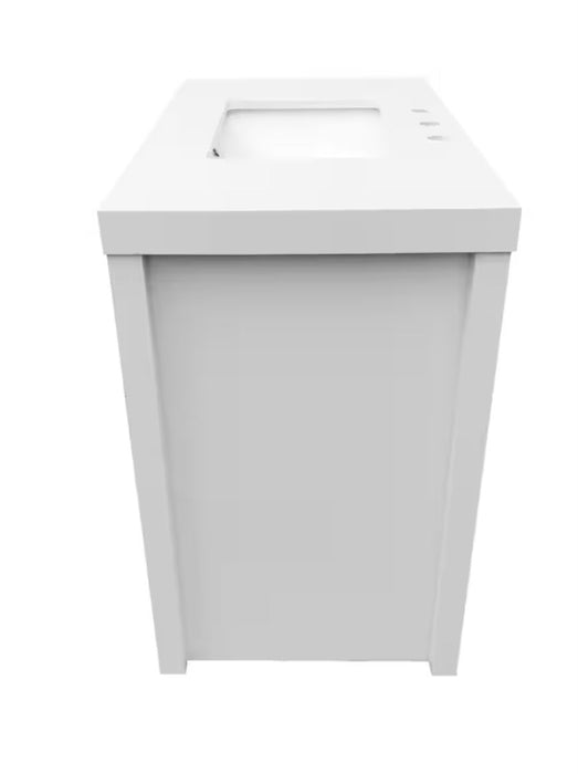 Glacier Bay Hartney ADA 35.4 inch W x 21 inch D x 34 inch H Vanity in White with Engineered Top/Ceramic Sink (New)