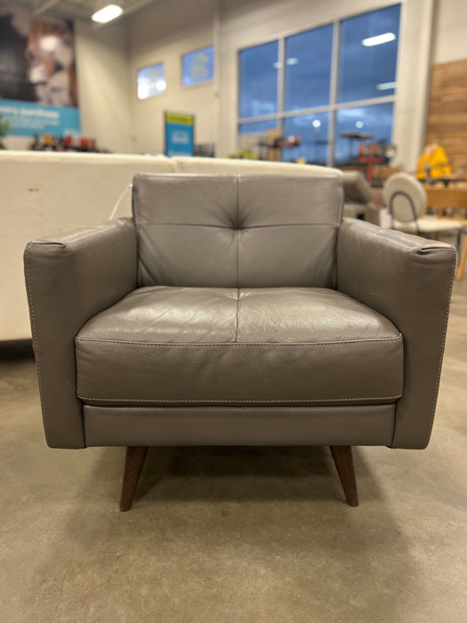 Grey Leather Armchair
