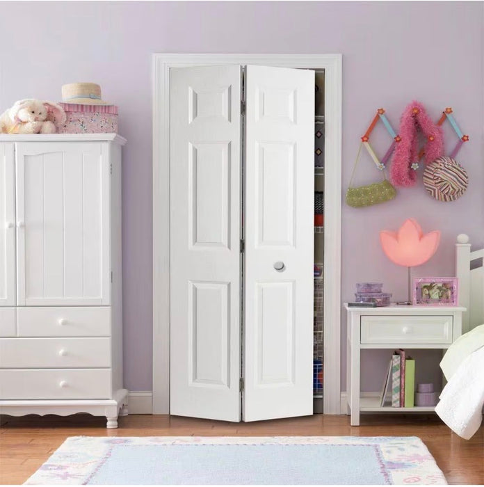 Masonite 36-inch x 80-inch Primed 6 Panel Hollow Core Textured Interior Bi-fold Door