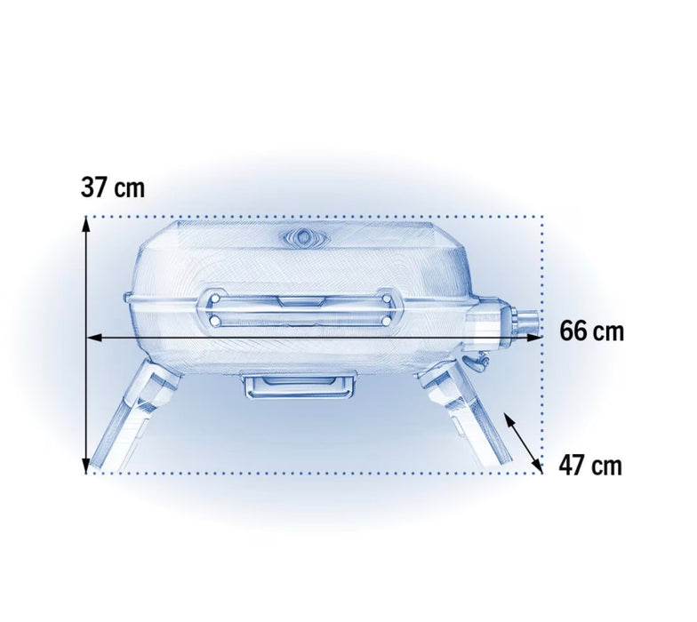Napoleon TravelQ 240 1-Burner Portable Propane BBQ Grill with Folding Legs and Ergonomic Handle in Blue (used)