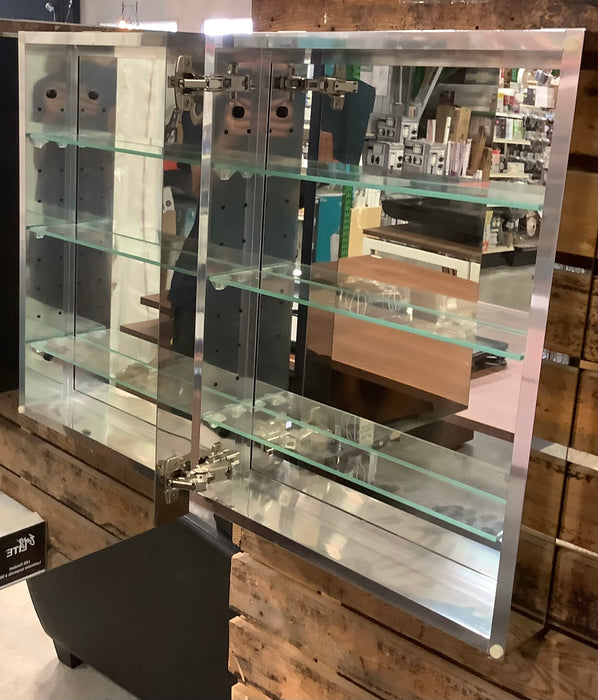 Glacier Bay 20-inch x 26 in Framed Aluminum Recessed or Surface-Mount Bathroom Medicine Cabinet in Coppered Pewter (Used)