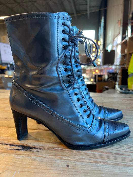 Stuart Weitzman Metallic Zip Up Boots Size 5 (preowned)