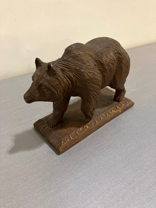 Brown bear wooden statue (used)