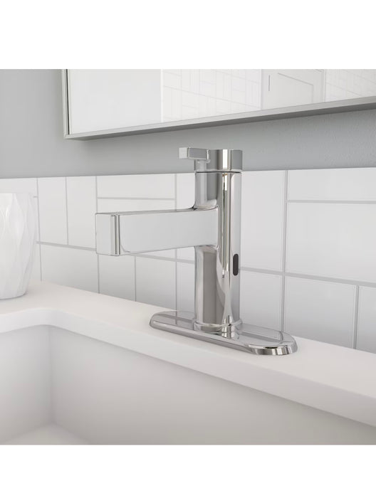 Glacier Bay Touchless Bathroom Faucet in Polished Chrome, Push Pop-Up Drain, Valve & Deck Plate Included (new)