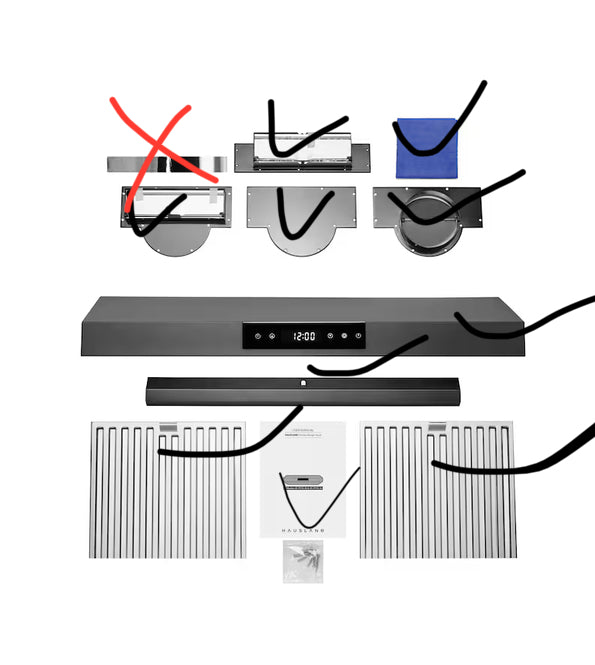 Hauslane 30-Inch Contemporary Under Cabinet Range Hood with 3-Way Venting in Black Stainless (New)