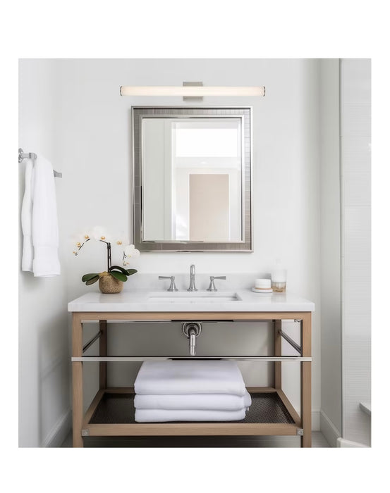 Bel Air Lighting Whitley 36-inch Brushed Nickel Integrated LED Bathroom Vanity Light with Round Linear Acrylic Shade (new)