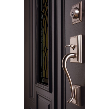Schlage Addison Trim Satin Nickel Entry Exterior Door Handleset and Accent Door Lever Rated AAA Security (New)