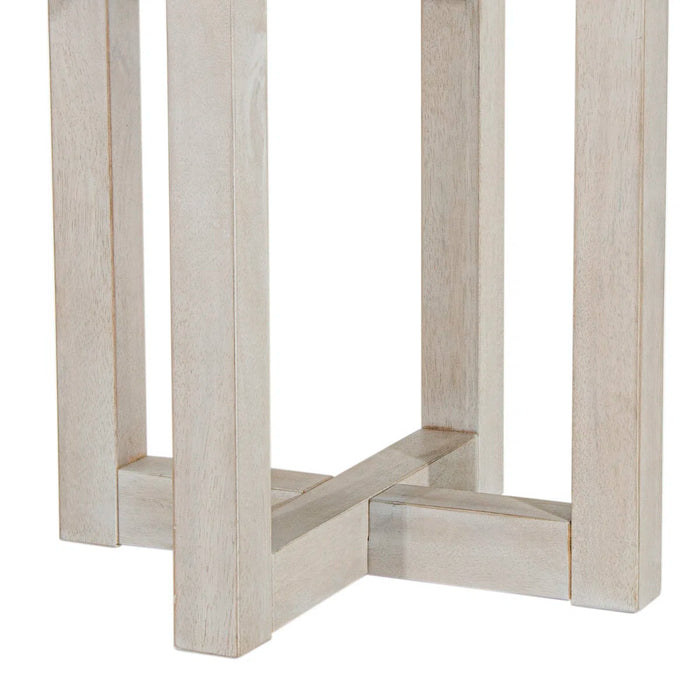Adelia Cross Legs End Table - Colour White Wash - ST-68522-WH