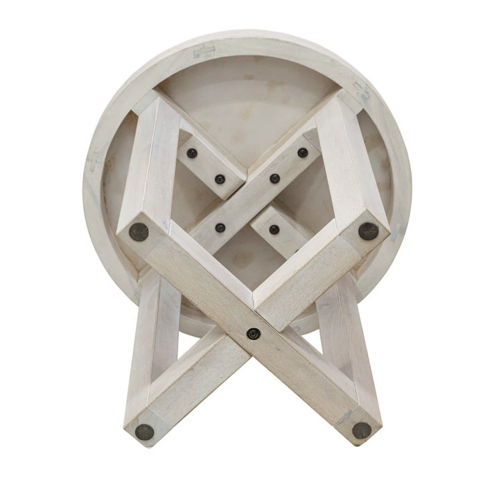 Adelia Cross Legs End Table - Colour White Wash - ST-68522-WH
