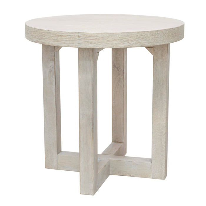 Adelia Cross Legs End Table - Colour White Wash - ST-68522-WH