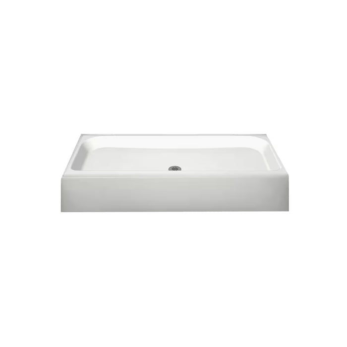 MAAX Alaska 60L x 32W x 7H Rectangular Centre Drain Fibreglass Shower Base Pan in White (New)