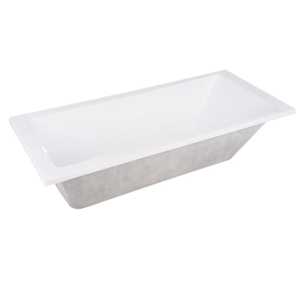 Aqua Eden Contemporary 4.9 ft. Acrylic Rectangular Drop-in Front Drain Bathtub in White (New)