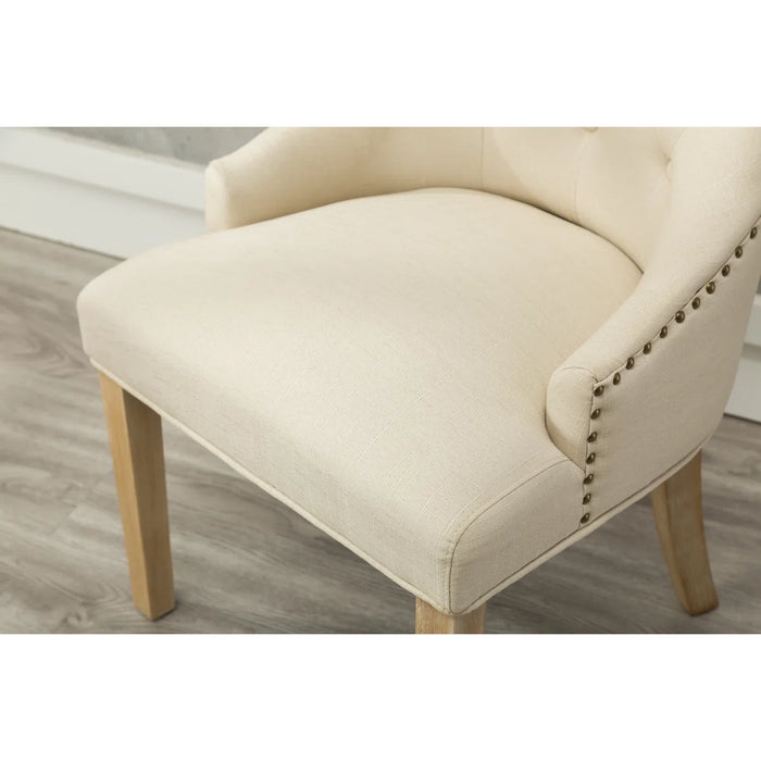 Authement Tufted Arm Chairs - Upholstery Colour Tan - C169TA - Set of 2