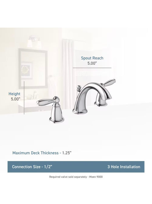 MOEN Brantford 2 Handle 8-to-16-inch Widespread Bathroom Sink Faucet/Tap in Chrome (Valve Not Included) (new)