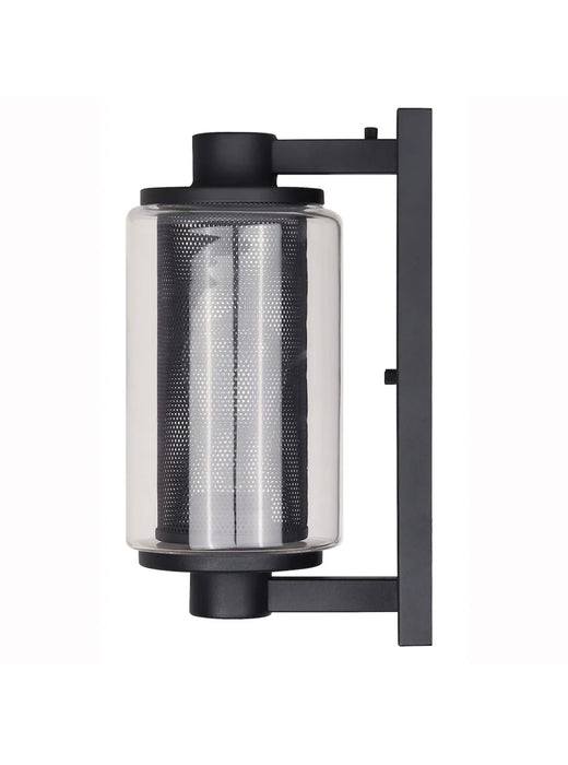 Canarm JAGGER 1-Light Black Outdoor Wall Sconce with Clear Glass Shade and Mesh (new)