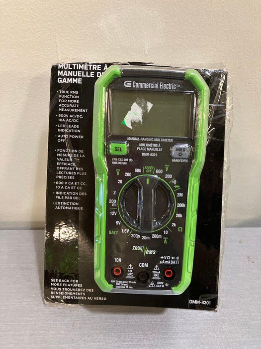 Commercial Electric 600-Volt True RMS Auto-Ranging Digital Multimeter with Temperature