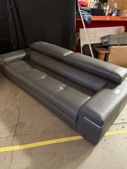 Home Grey Leather Sofa (Slightly Used)