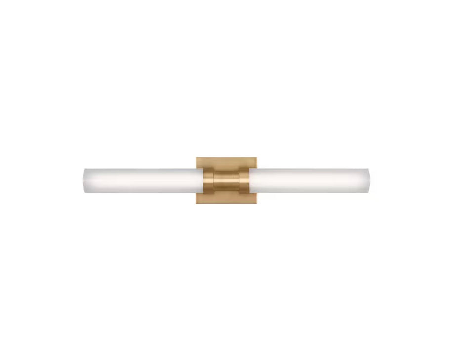 Generation Lighting Kiel 26.75 in. Medium 2-Light Satin Brass LED Vanity Light with Arctic Glass Shades (new)