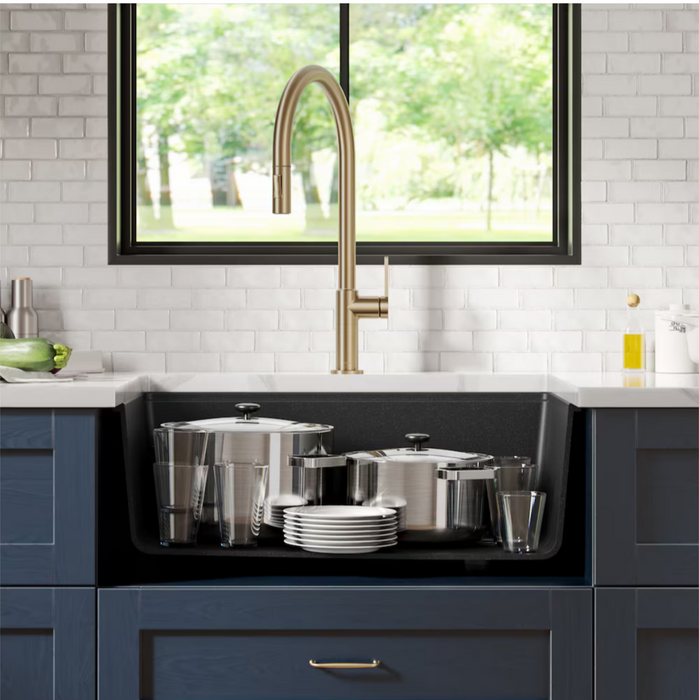 Kraus Workstation Granite Single Bowl Sink in Black with Accessories (new)