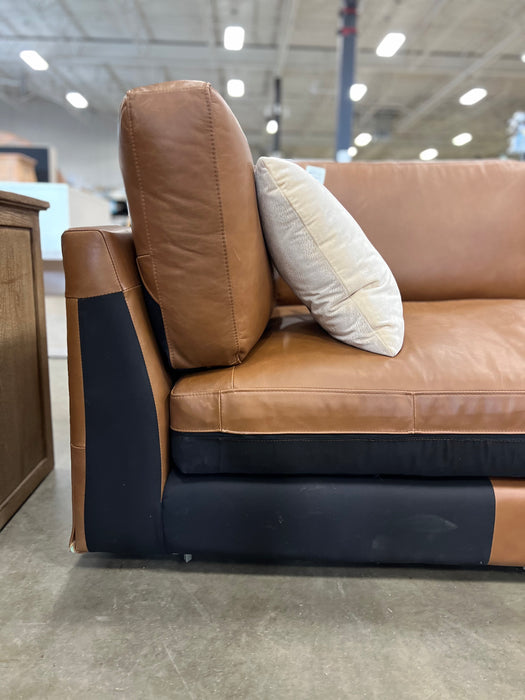 Caramel Brown Leather Chaise (new)