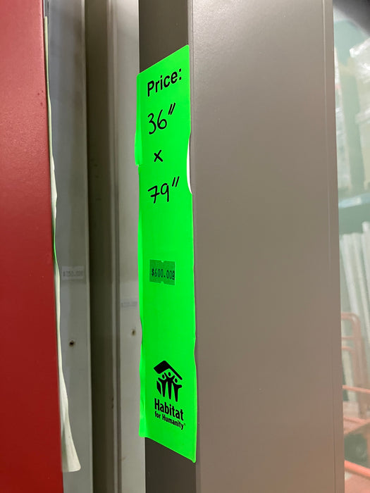 Grey Exterior Door with Glass (new)