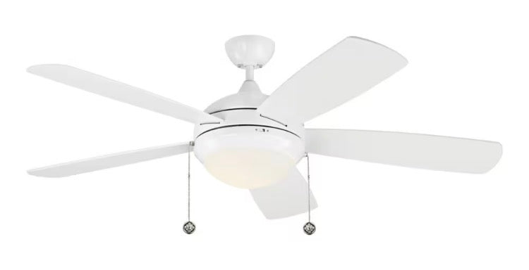 Generation Lighting Discus Classic 52 in. Integrated LED White Ceiling Fan with 3000K Light Kit (New)