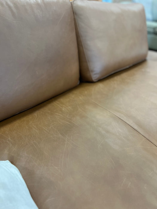 Caramel Brown Leather Chaise (new)