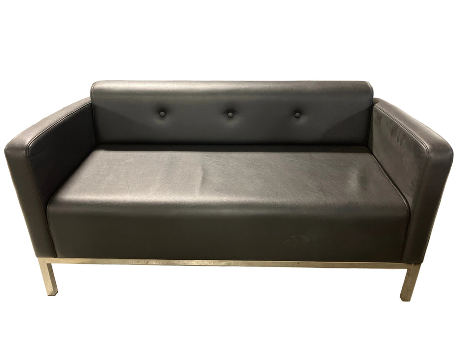 Black couch with metal legs (used)
