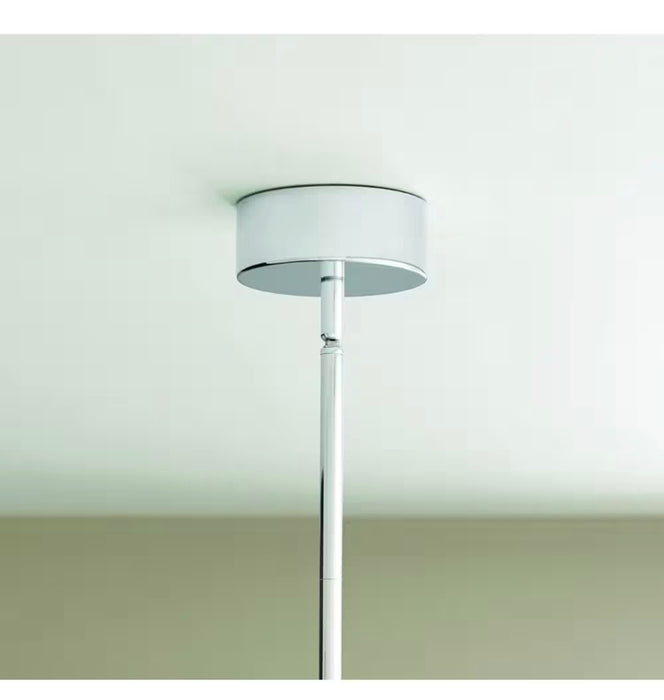 Home Decorators Collection Callum 5-Light Integrated LED Dimmable Chrome Cylinder Candle-Style Chandelier Clear Acrylic Shade (New)