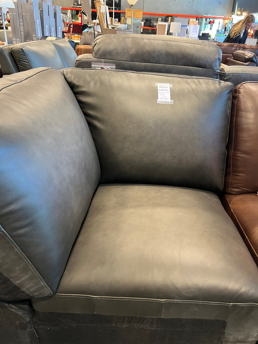Grey Leather Corner Chair Couch Piece (new)