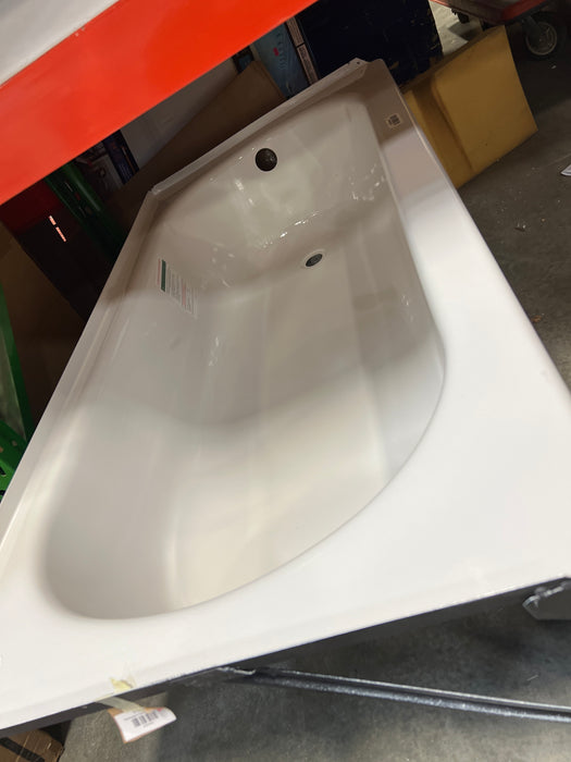 Rectangular Enamel Steel Bathtub (damaged, as is)