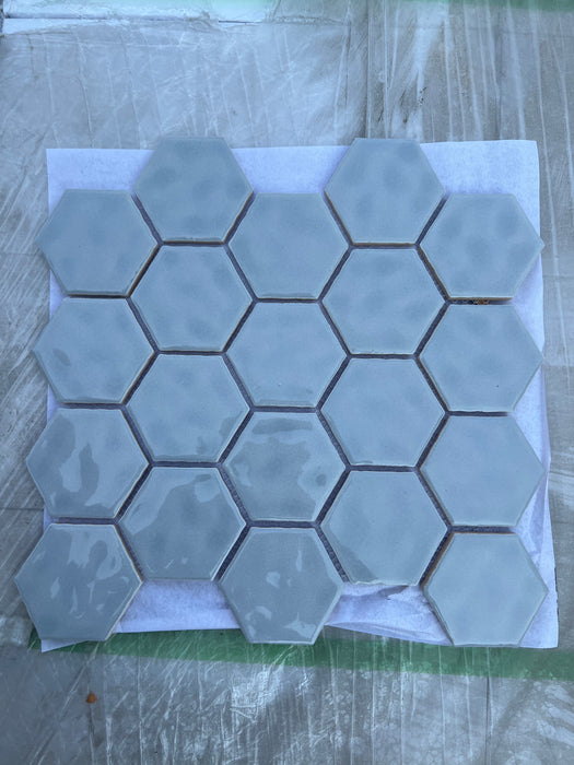 Ice Grey Honeycomb Mosaic Tile (new)